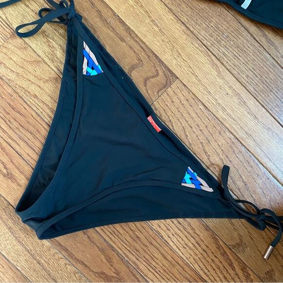 EUC MED Red Carter $200 Dream Weaver Black 2pc Bikini Top & Bottom - Picture 5 of 16